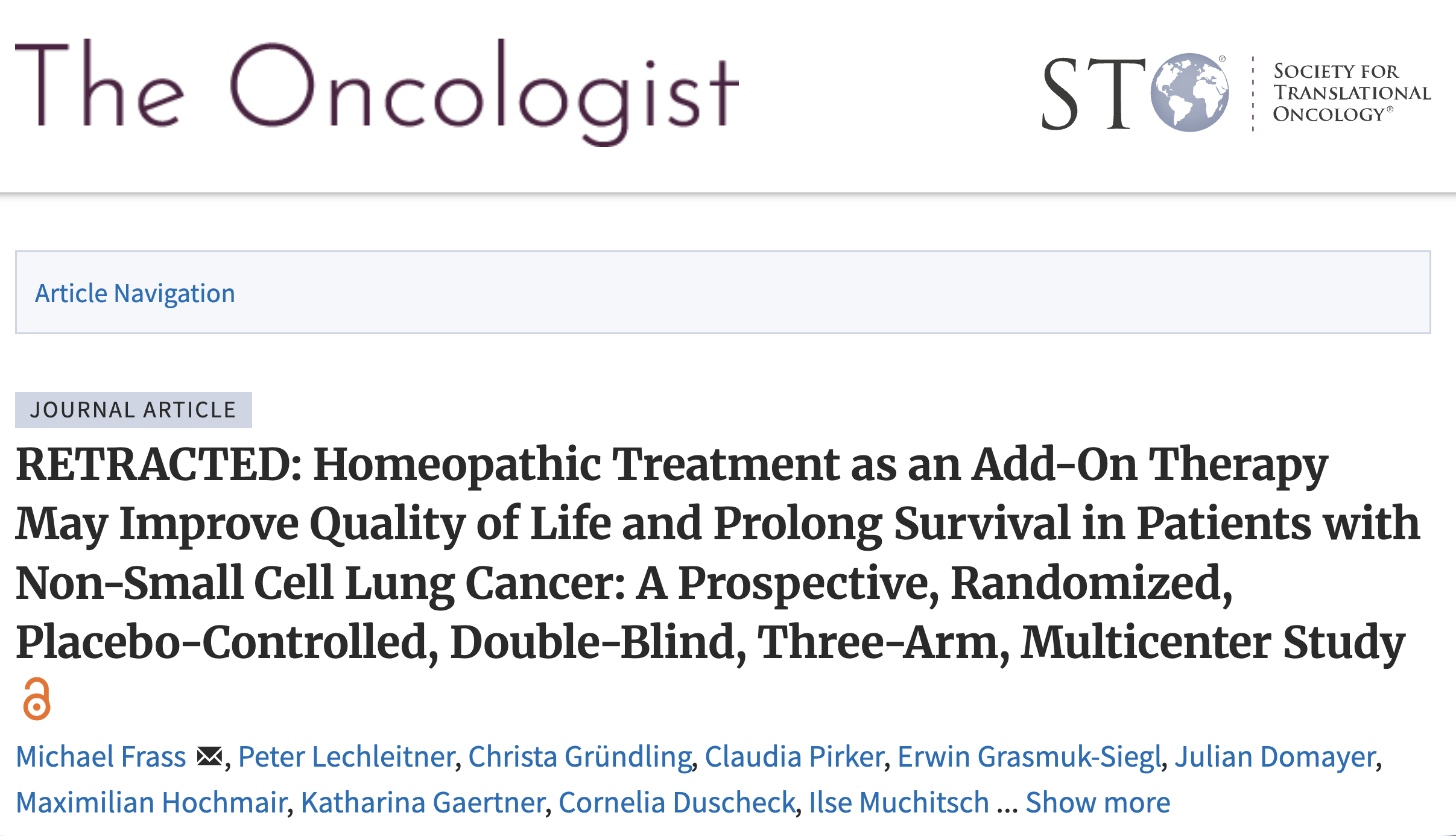 The oncologist retracted